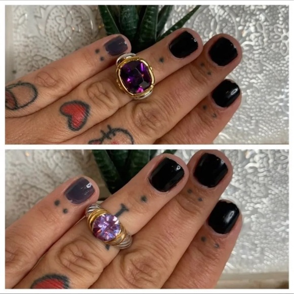 Coctail Rings Set Of Two NWOT Sz 5 Designer Inspired - Picture 1 of 5